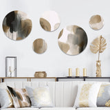Modern Metal Wall Art Set - Painting of Abstract Shapes II - 5 Pieces