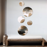 Modern Metal Wall Art Set - Painting of Abstract Shapes II - 5 Pieces