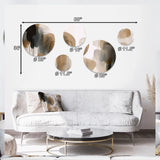 Modern Metal Wall Art Set - Painting of Abstract Shapes II - 5 Pieces