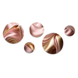 Abstract Metal Wall Art Set - 5 Liquid Gold In Subdued Pink And Taupe II - 5 Pieces