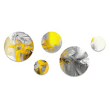 Abstract Painting Metal Wall Art - Mustard Yellow And Vivid Gray I - 5 Pieces