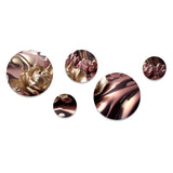 Floral Metal Wall Decor - Pink And Gold Glam Flowers V - 5 Pieces