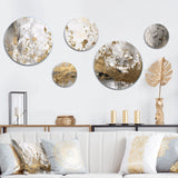Modern Metal Wall Art Set of 5 - Modern White and Gold Abstract