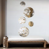 Modern Metal Wall Art Set of 5 - Modern White and Gold Abstract