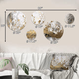 Modern Metal Wall Art Set of 5 - Modern White and Gold Abstract