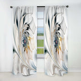 White Stained Glass Floral' Modern Curtain 1 Panel