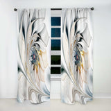 White Stained Glass Floral' Modern Curtain 1 Panel