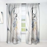 White Stained Glass Floral' Modern Curtain 1 Panel