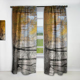 Yellow Morning in Forest Panorama - Landscape Curtain - 1 Panel