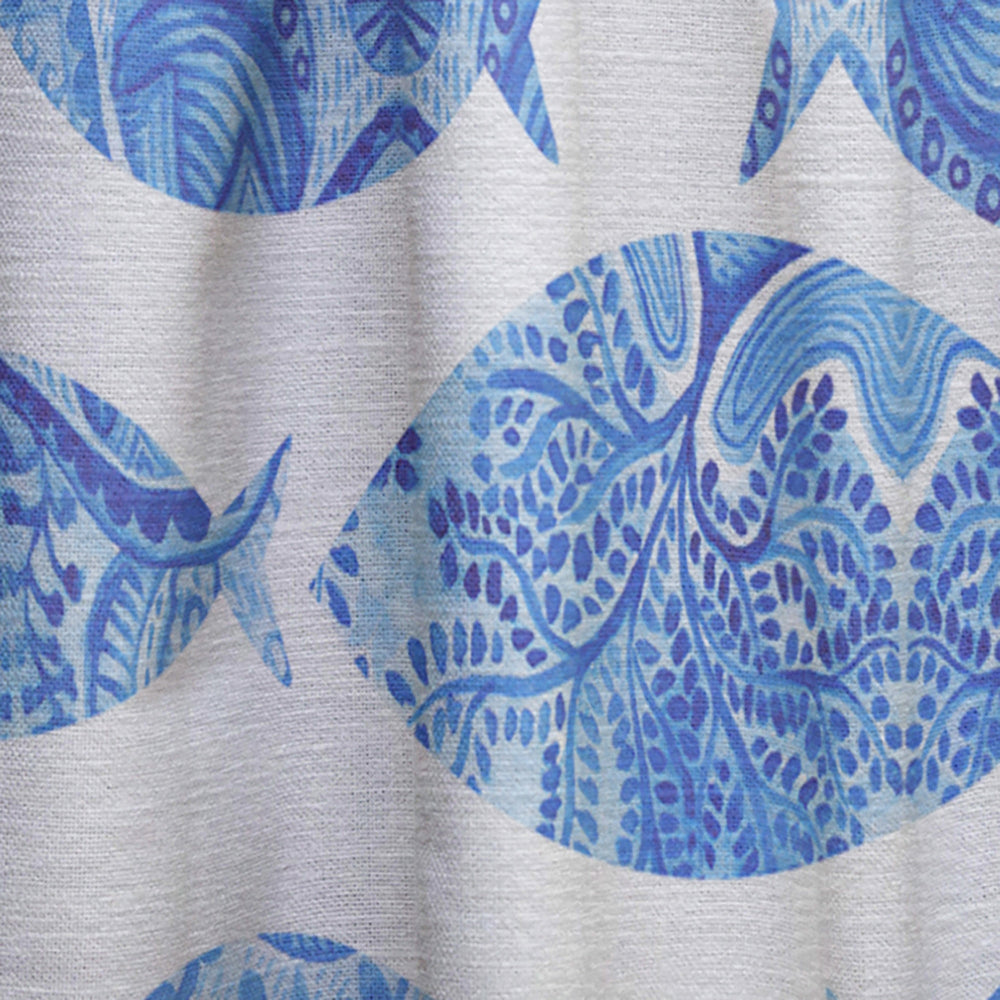 Seamless pattern with fishes - Nautical Curtain - 1 Panel