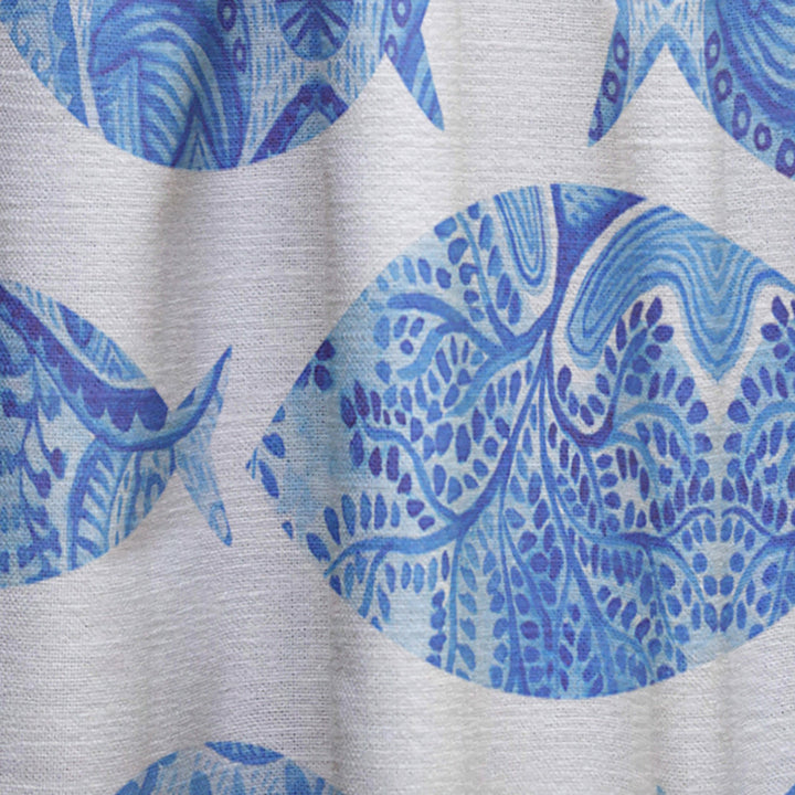 Seamless pattern with fishes - Nautical Curtain - 1 Panel