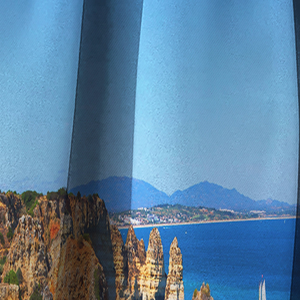 Rocky bay in Portugal - Landscapes Curtain - 1 Panel