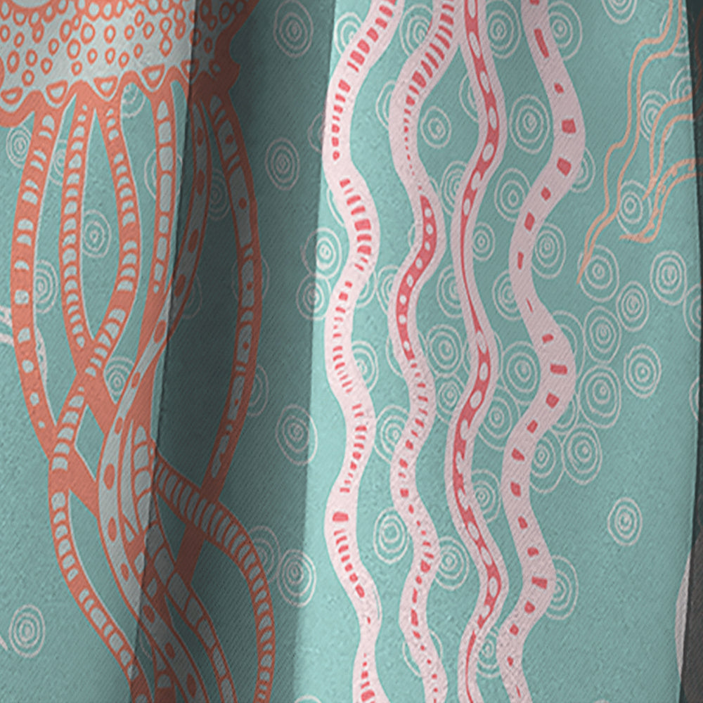 Jellyfish Pattern - Nautical &amp; Coastal Curtain - 1 Panel