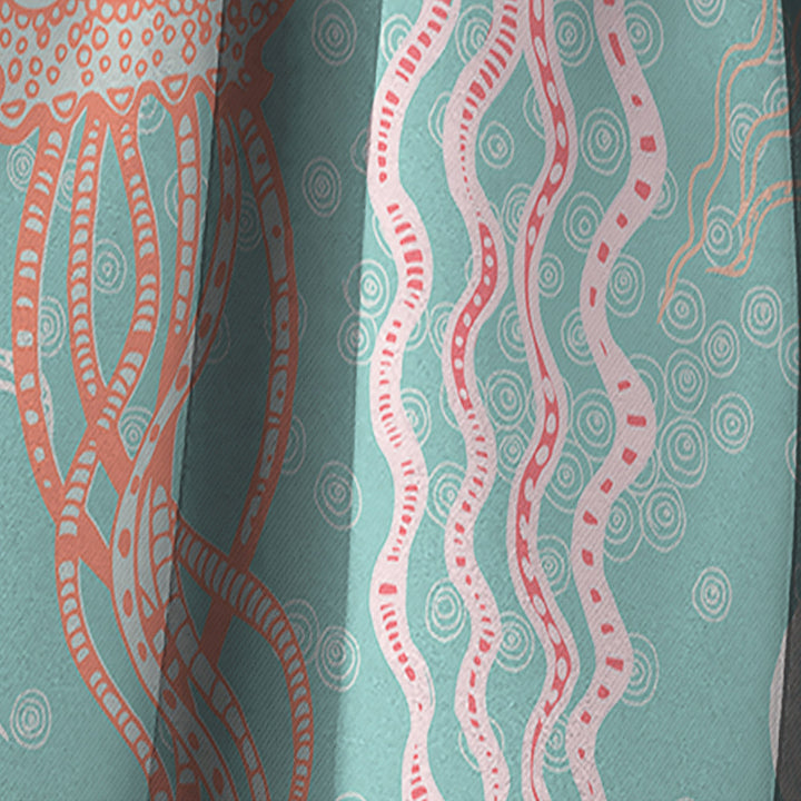 Jellyfish Pattern - Nautical &amp; Coastal Curtain - 1 Panel