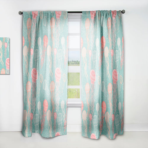 Jellyfish Pattern - Nautical & Coastal Curtain - 1 Panel