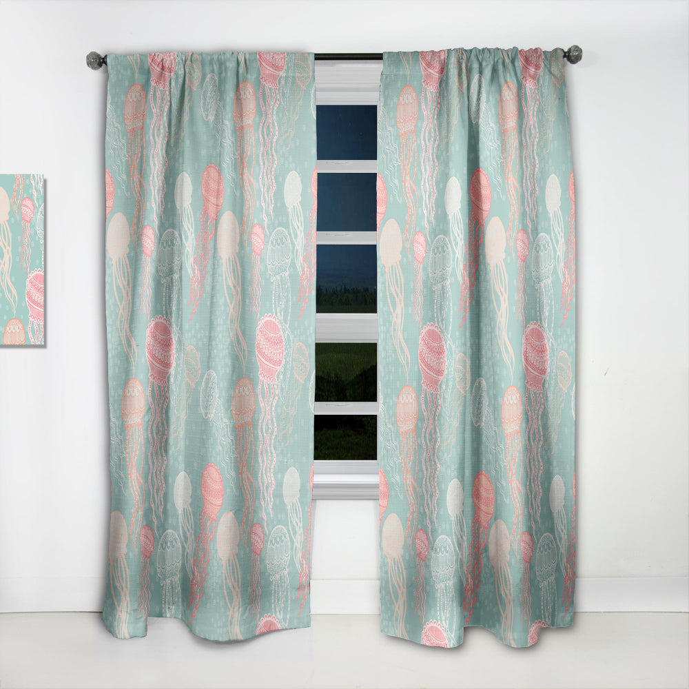 Jellyfish Pattern - Nautical &amp; Coastal Curtain - 1 Panel