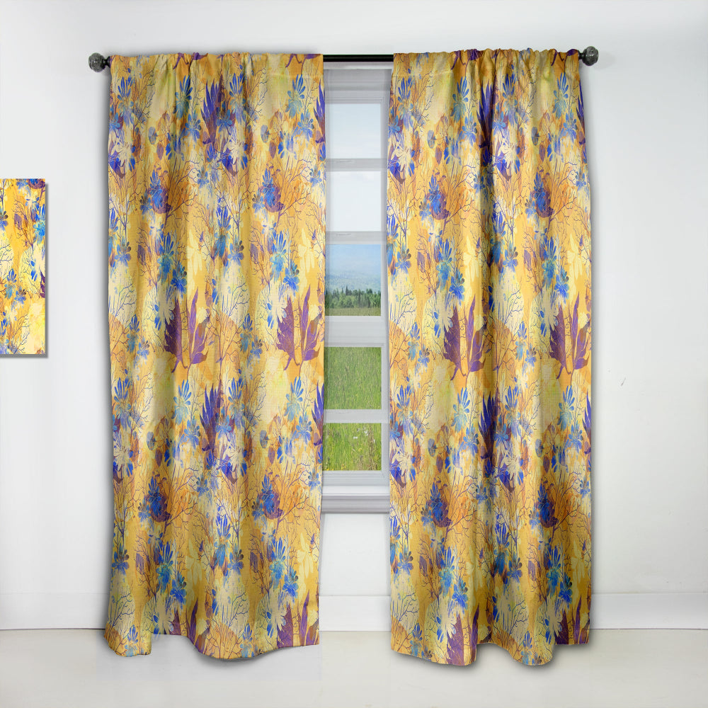 Imprints Flowers and Herb Pattern - Modern &amp; Contemporary Curtain - 1 Panel