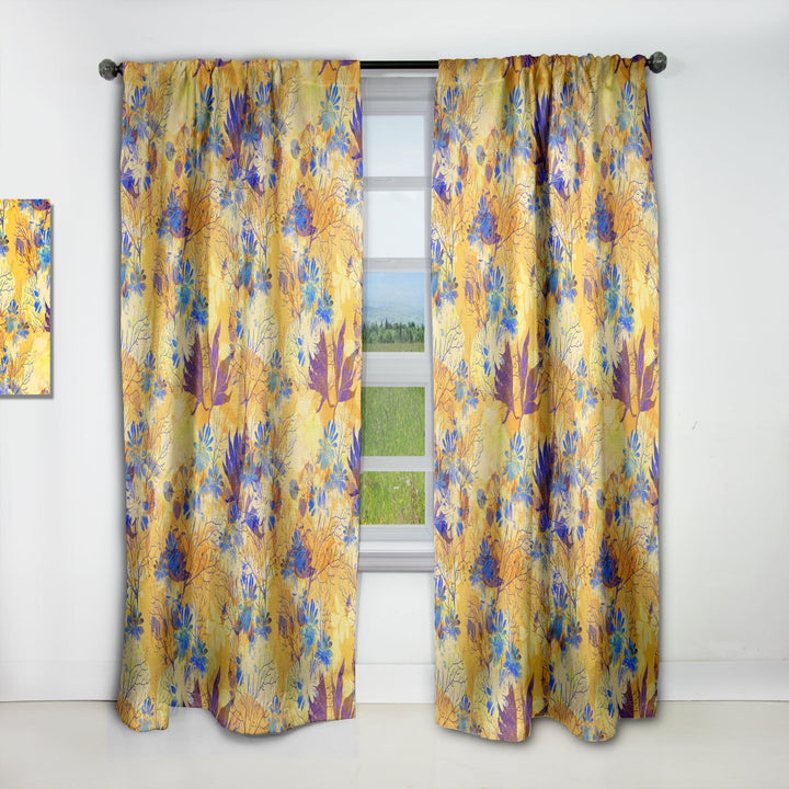 Imprints Flowers and Herb Pattern - Modern &amp; Contemporary Curtain - 1 Panel
