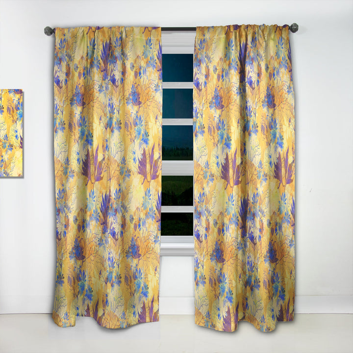 Imprints Flowers and Herb Pattern - Modern &amp; Contemporary Curtain - 1 Panel