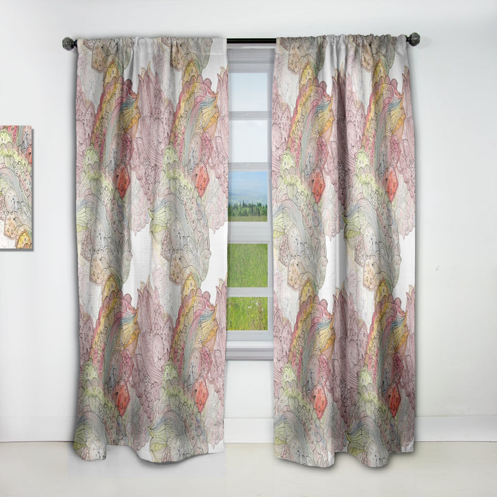 Watercolor Painting with Ethnic Motif - Bohemian &amp; Eclectic Curtain - 1 Panel