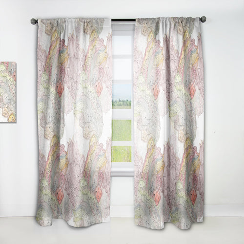Watercolor Painting with Ethnic Motif - Bohemian & Eclectic Curtain - 1 Panel