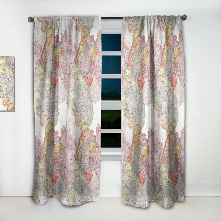 Watercolor Painting with Ethnic Motif - Bohemian &amp; Eclectic Curtain - 1 Panel
