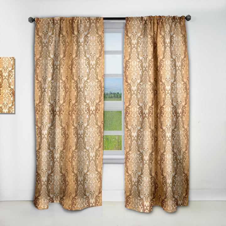 Damask pattern - Mid-Century Modern Curtain - 1 Panel