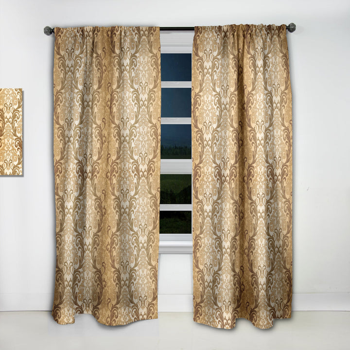 Damask pattern - Mid-Century Modern Curtain - 1 Panel