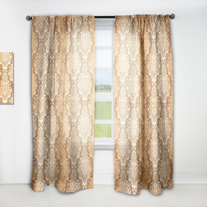 Damask pattern - Mid-Century Modern Curtain - 1 Panel