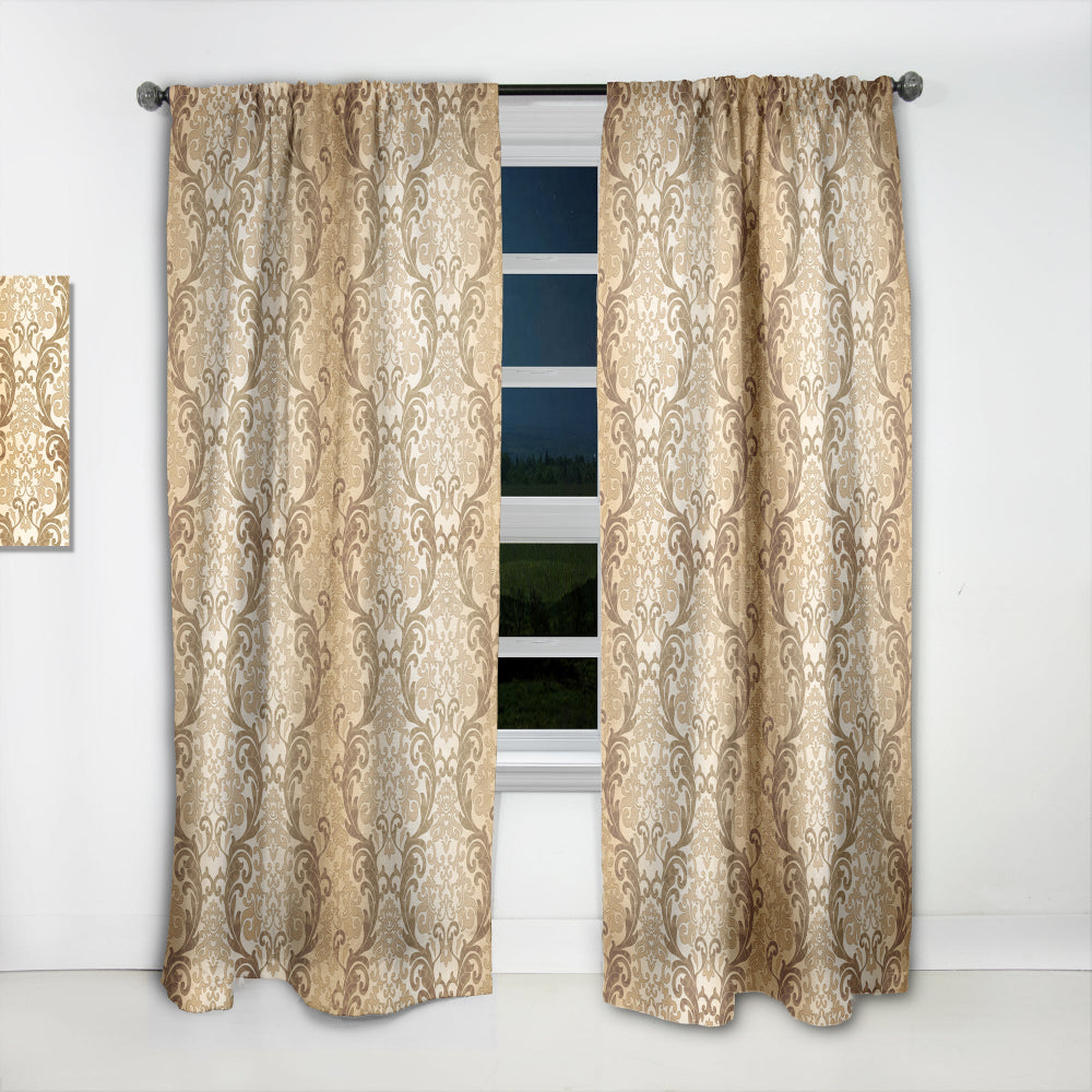 Damask pattern - Mid-Century Modern Curtain - 1 Panel