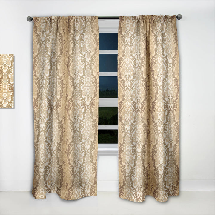 Damask pattern - Mid-Century Modern Curtain - 1 Panel