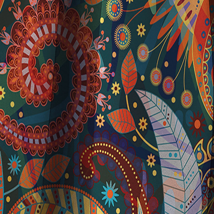 Paisley Floral Pattern - Bohemian &amp; Eclectic Curtain - 1 Panel