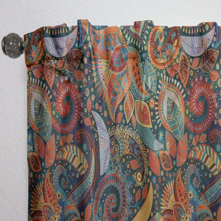 Paisley Floral Pattern - Bohemian &amp; Eclectic Curtain - 1 Panel