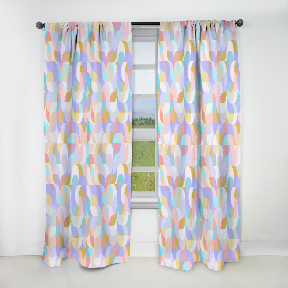 Drop-Shaped Twists &amp; Pattern of Undulating Geometric Forms - Modern Curtain - 1 Panel