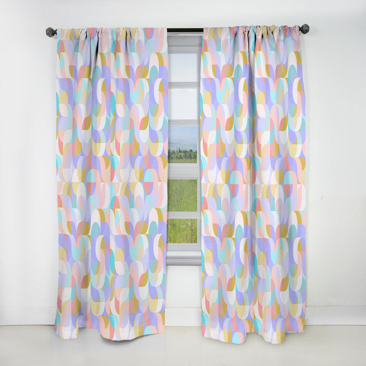 Drop-Shaped Twists &amp; Pattern of Undulating Geometric Forms - Modern Curtain - 1 Panel