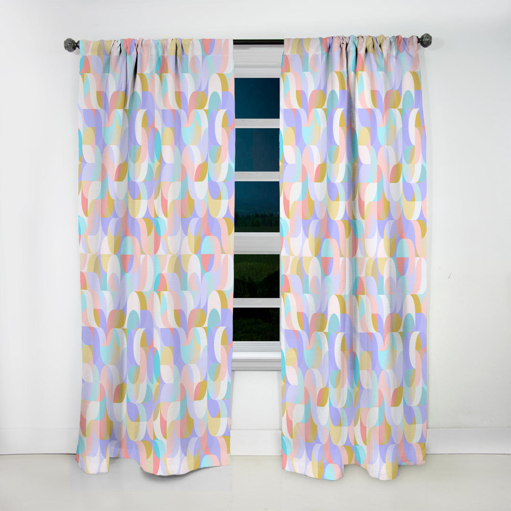 Drop-Shaped Twists &amp; Pattern of Undulating Geometric Forms - Modern Curtain - 1 Panel