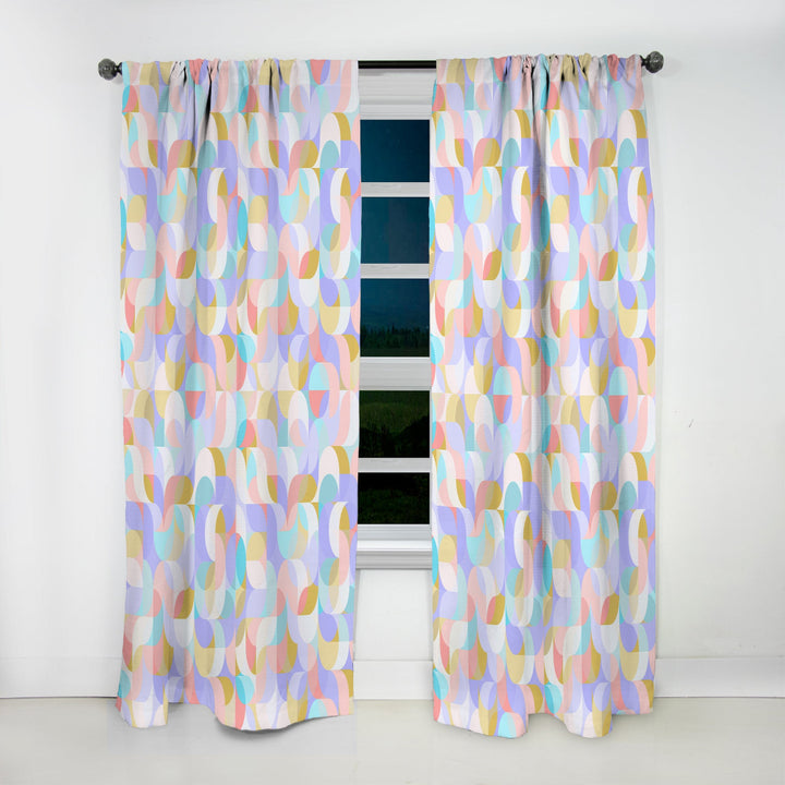 Drop-Shaped Twists &amp; Pattern of Undulating Geometric Forms - Modern Curtain - 1 Panel