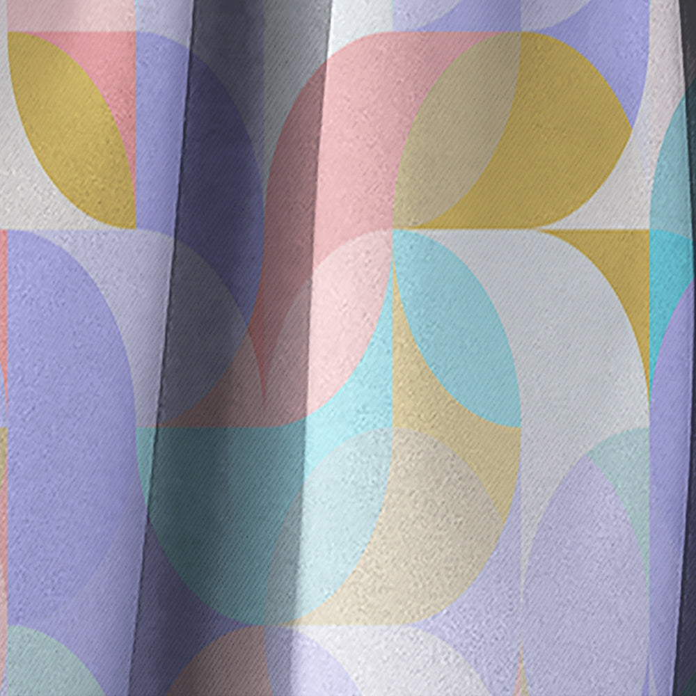 Drop-Shaped Twists &amp; Pattern of Undulating Geometric Forms - Modern Curtain - 1 Panel