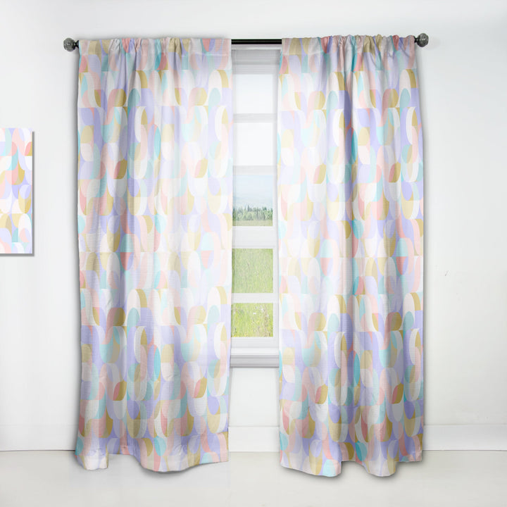 Drop-Shaped Twists &amp; Pattern of Undulating Geometric Forms - Modern Curtain - 1 Panel