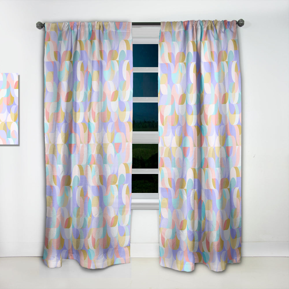 Drop-Shaped Twists &amp; Pattern of Undulating Geometric Forms - Modern Curtain - 1 Panel