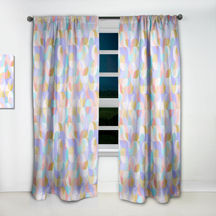 Drop-Shaped Twists &amp; Pattern of Undulating Geometric Forms - Modern Curtain - 1 Panel