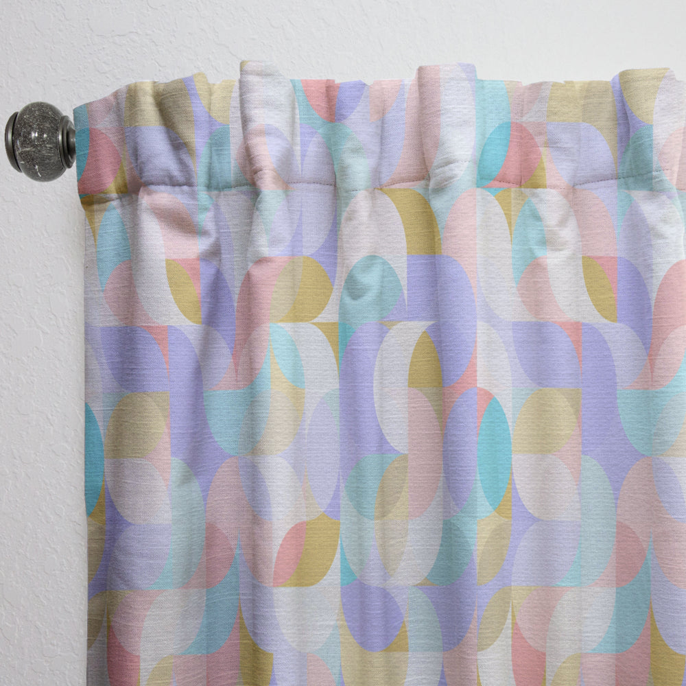 Drop-Shaped Twists &amp; Pattern of Undulating Geometric Forms - Modern Curtain - 1 Panel