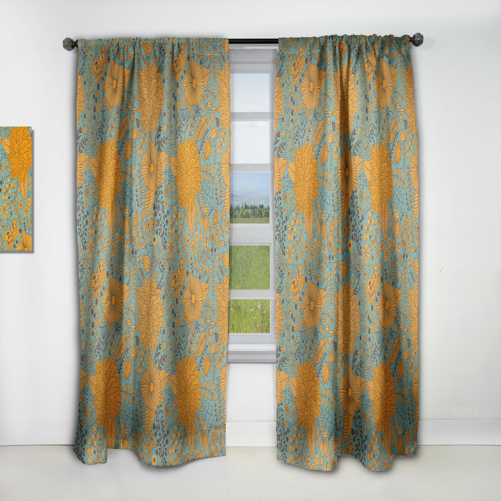Flower Pattern Botanic Texture - Bohemian &amp; Eclectic Curtain - 1 Panel
