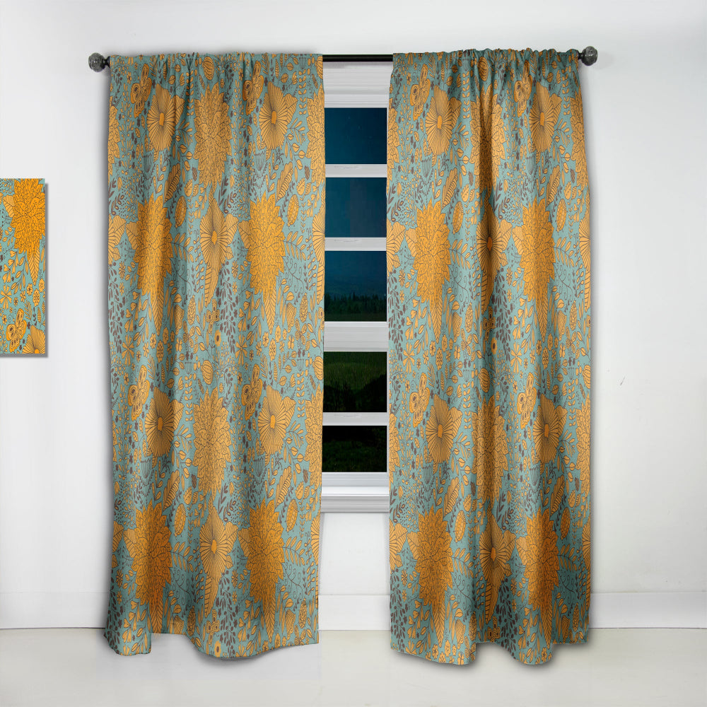 Flower Pattern Botanic Texture - Bohemian &amp; Eclectic Curtain - 1 Panel