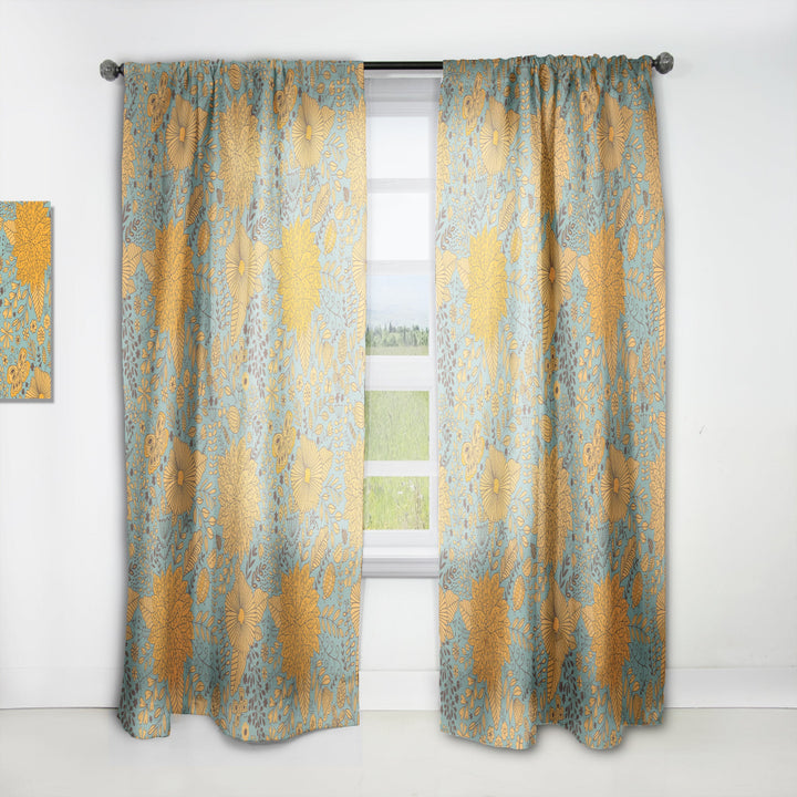 Flower Pattern Botanic Texture - Bohemian &amp; Eclectic Curtain - 1 Panel