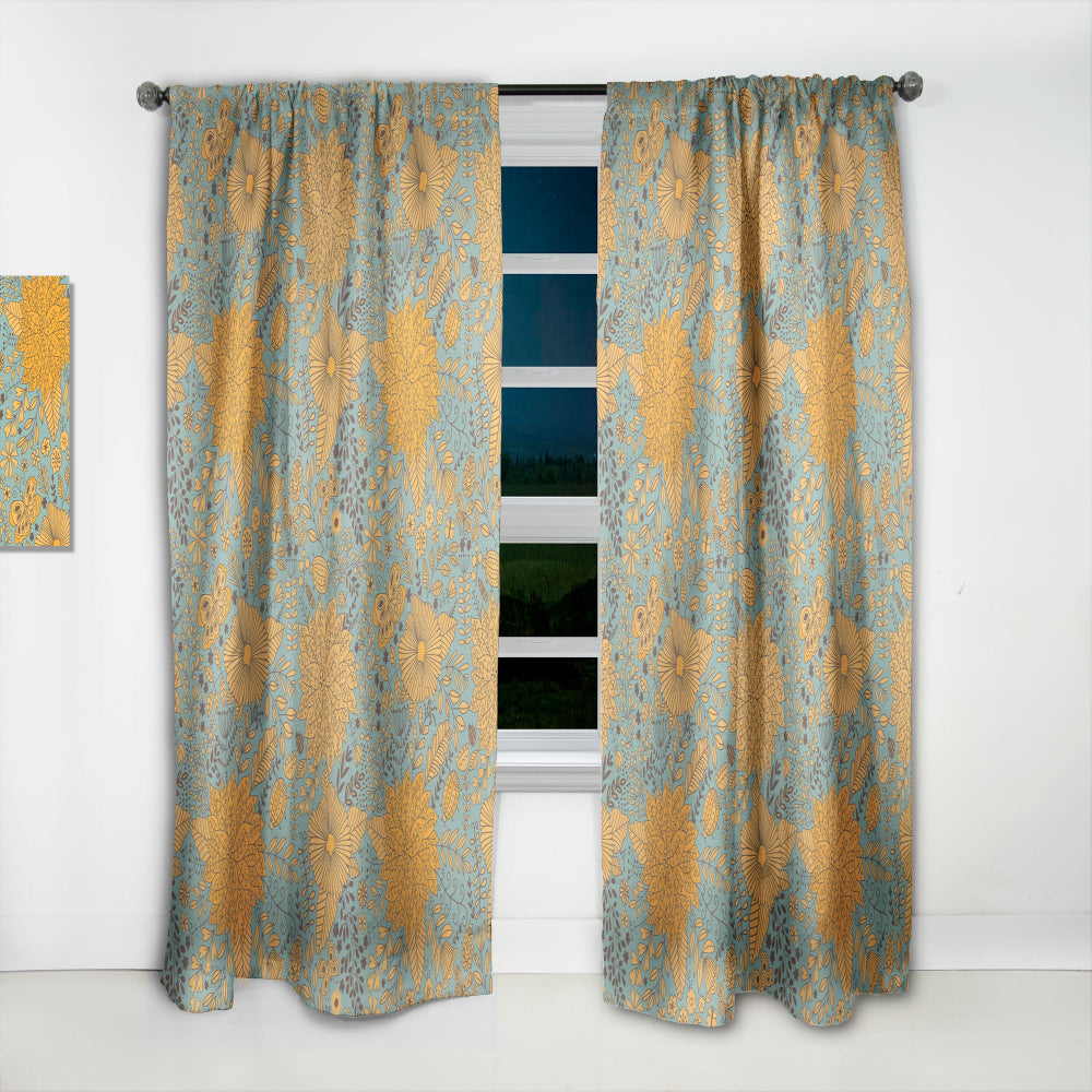 Flower Pattern Botanic Texture - Bohemian &amp; Eclectic Curtain - 1 Panel
