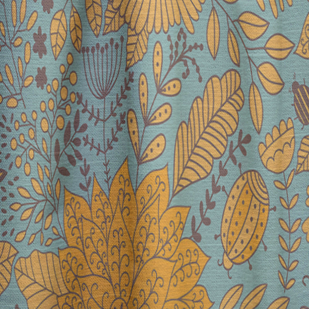 Flower Pattern Botanic Texture - Bohemian &amp; Eclectic Curtain - 1 Panel