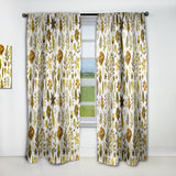 Watercolor Texture with Flowers & Plants - Modern & Contemporary Curtain - 1 Panel