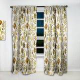 Watercolor Texture with Flowers & Plants - Modern & Contemporary Curtain - 1 Panel