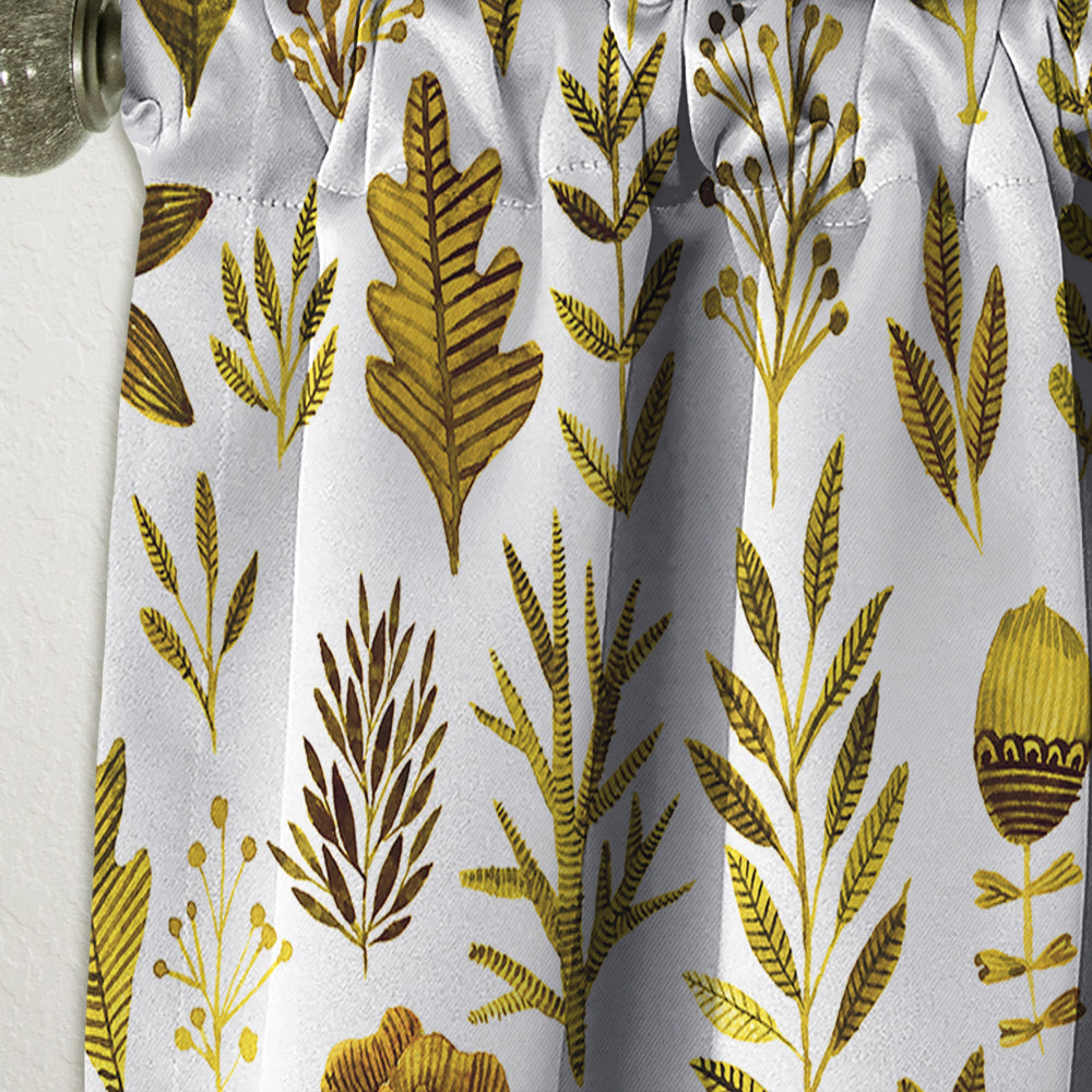 Watercolor Texture with Flowers &amp; Plants - Modern &amp; Contemporary Curtain - 1 Panel